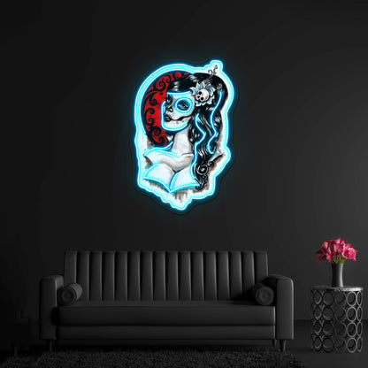 Day Of The Dead Pinup Tattoo Artwork Affordable Custom Neon Signs - Shineneon