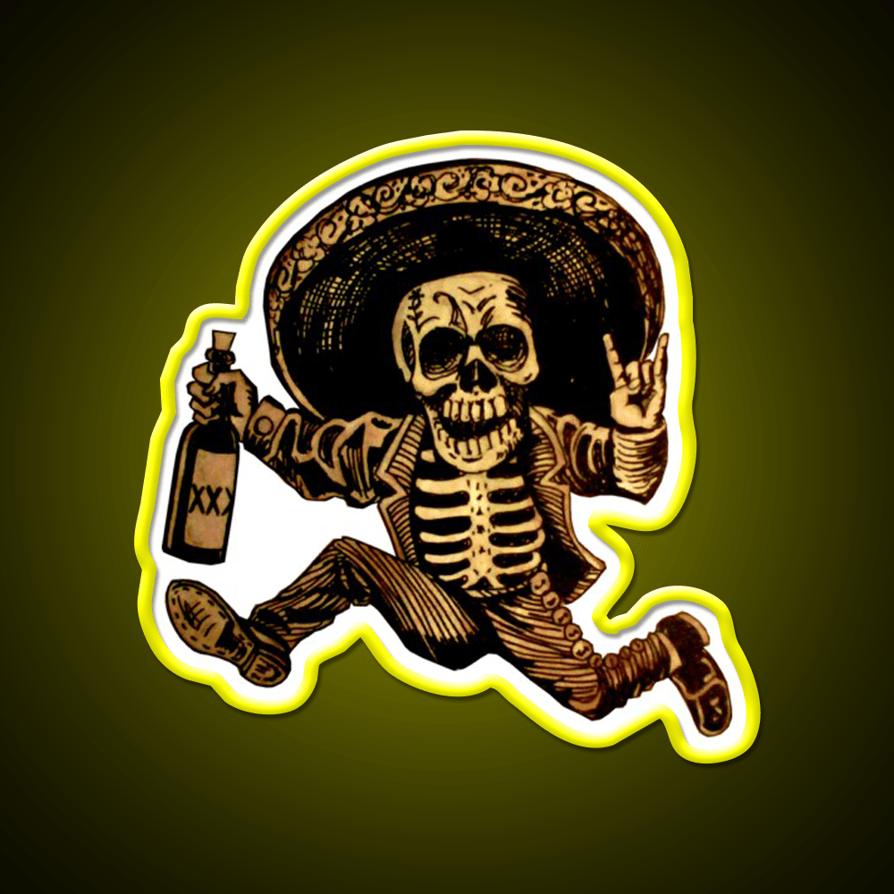 Day Of The Dead Posada Party Drink Tequila Led Neon Sign Rgb Color - Shineneon