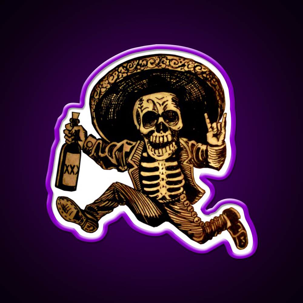 Day Of The Dead Posada Party Drink Tequila Led Neon Sign Rgb Color - Shineneon