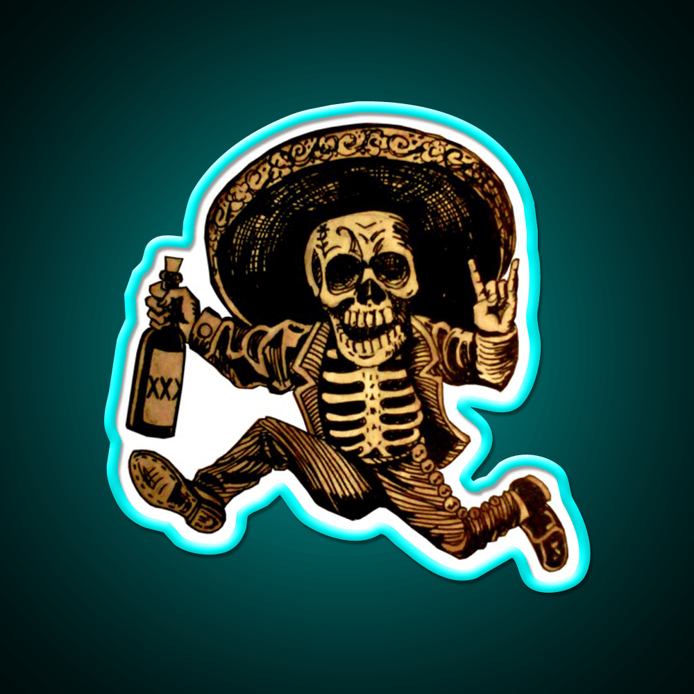 Day Of The Dead Posada Party Drink Tequila Led Neon Sign Rgb Color - Shineneon