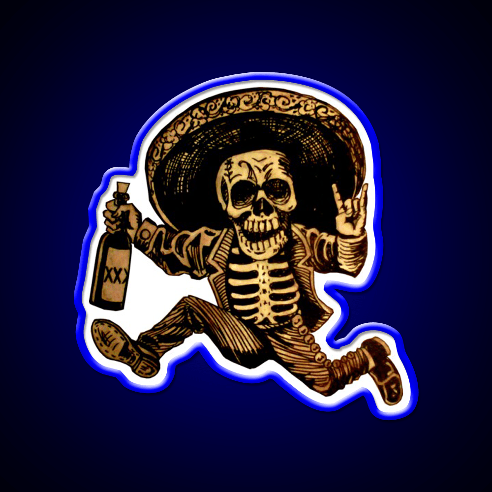 Day Of The Dead Posada Party Drink Tequila Led Neon Sign Rgb Color - Shineneon