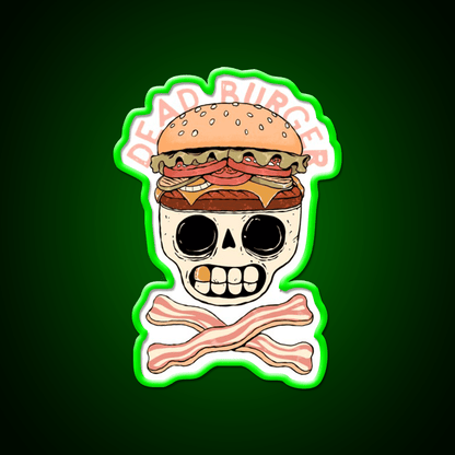 Dead Burger Skull Fast Food Led Neon Sign For Burger Place Rgb Color - Shineneon