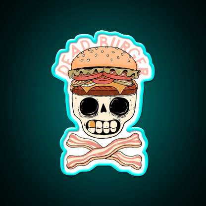Dead Burger Skull Fast Food Led Neon Sign For Burger Place Rgb Color - Shineneon