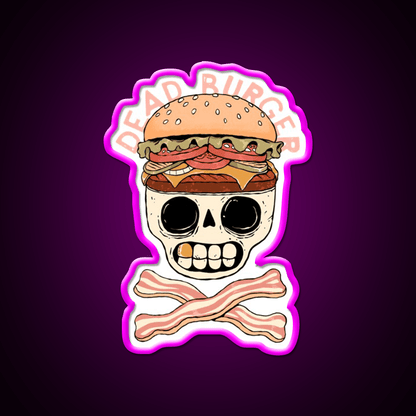 Dead Burger Skull Fast Food Led Neon Sign For Burger Place Rgb Color - Shineneon