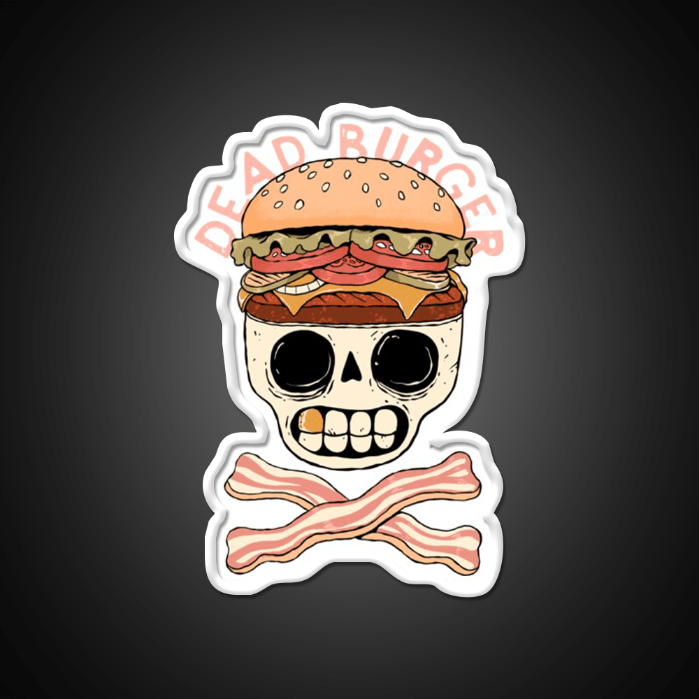 Dead Burger Skull Fast Food Led Neon Sign For Burger Place Rgb Color - Shineneon