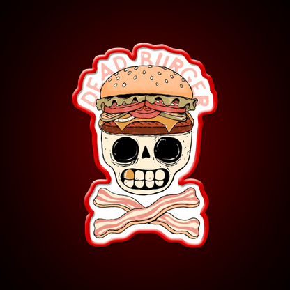 Dead Burger Skull Fast Food Led Neon Sign For Burger Place Rgb Color - Shineneon