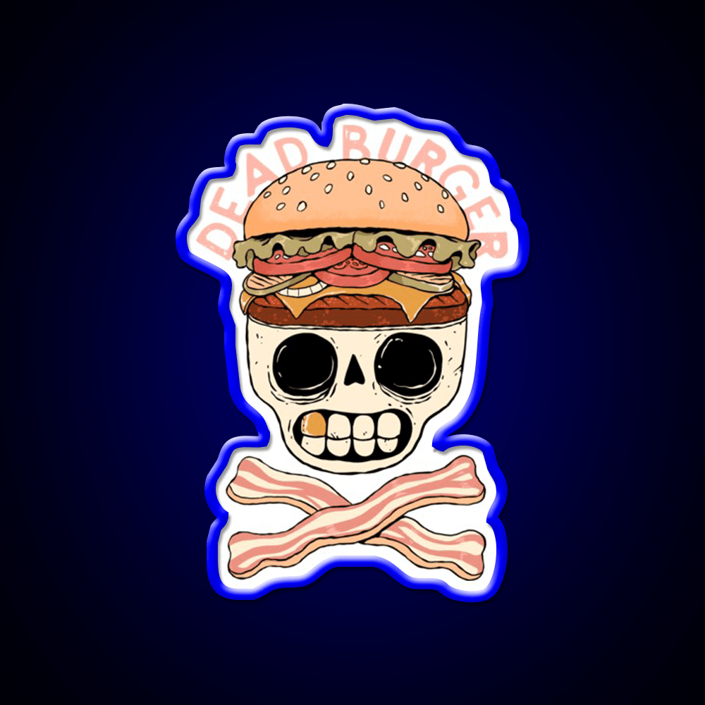 Dead Burger Skull Fast Food Led Neon Sign For Burger Place Rgb Color - Shineneon