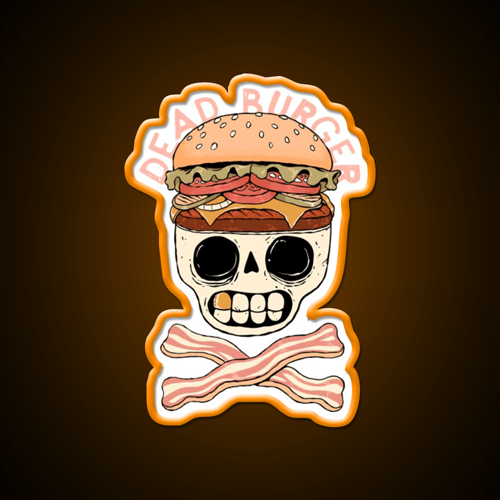 Dead Burger Skull Fast Food Led Neon Sign For Burger Place Rgb Color - Shineneon