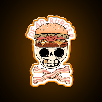 Dead Burger Skull Fast Food Led Neon Sign For Burger Place Rgb Color - Shineneon