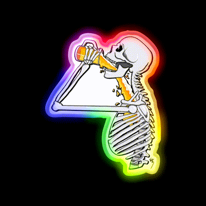 Dead Drinking Beer Bar Decor Led Neon Sign Rgb Color - LED neon sign close-up detail