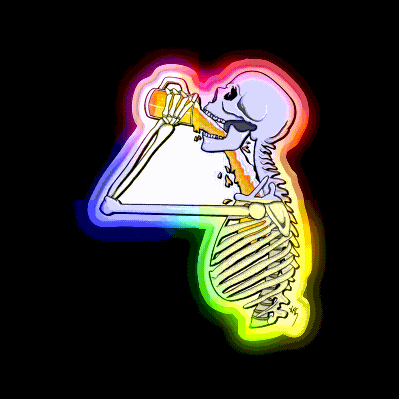 Dead Drinking Beer Bar Decor Led Neon Sign Rgb Color - LED neon sign close-up detail