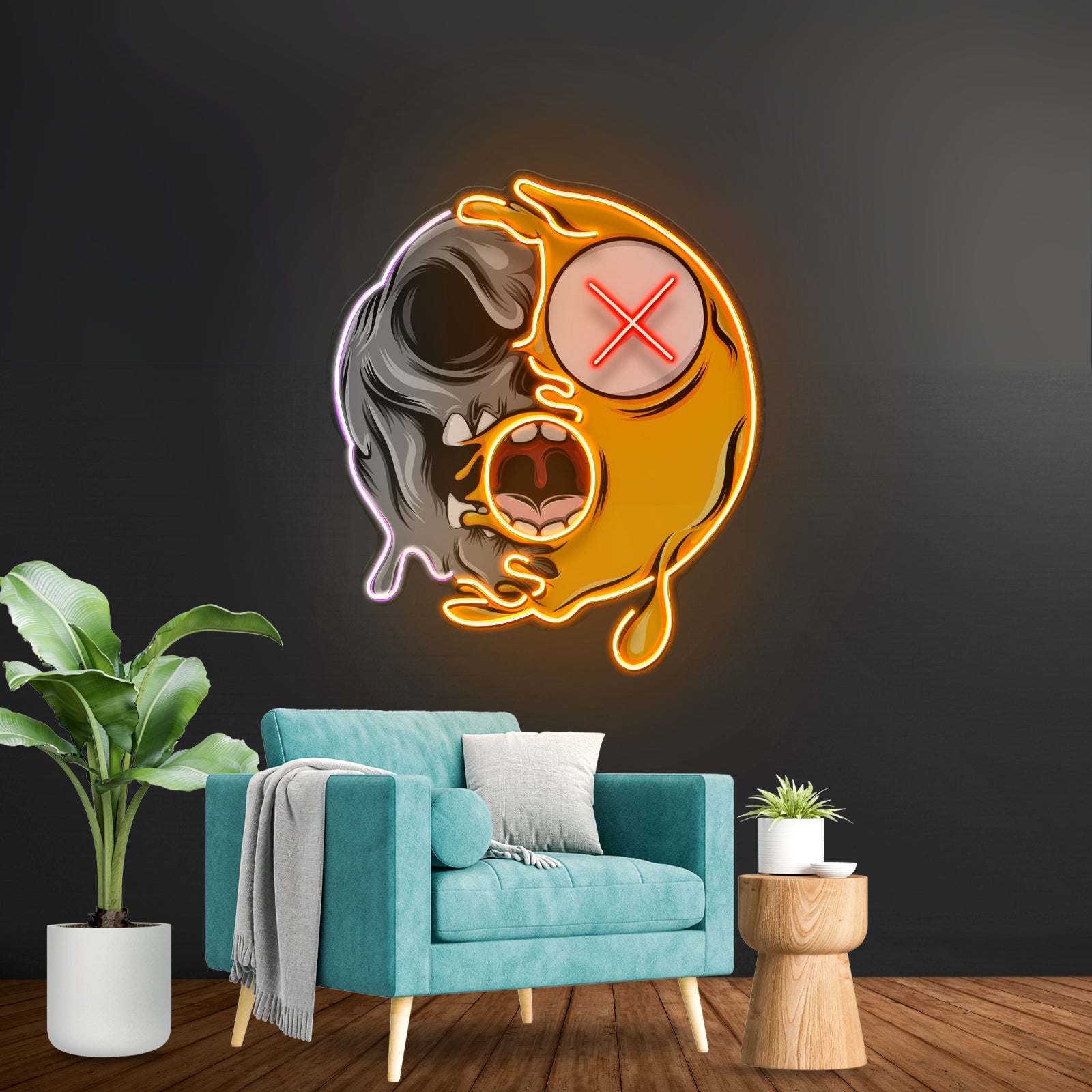 Dead Emoji Skull Led Neon Sign Light Custom Led Signs