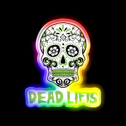 Dead Lifts Gym Fitness Led Neon Sign Rgb Color - LED neon sign close-up detail