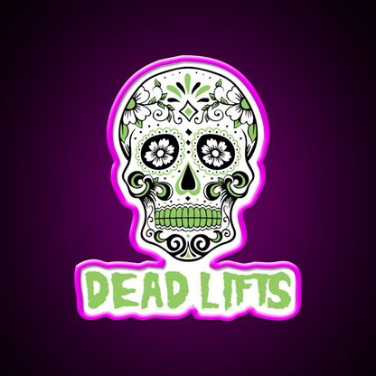 Dead Lifts Gym Fitness Led Neon Sign Rgb Color - Neon sign mounted on wall in room