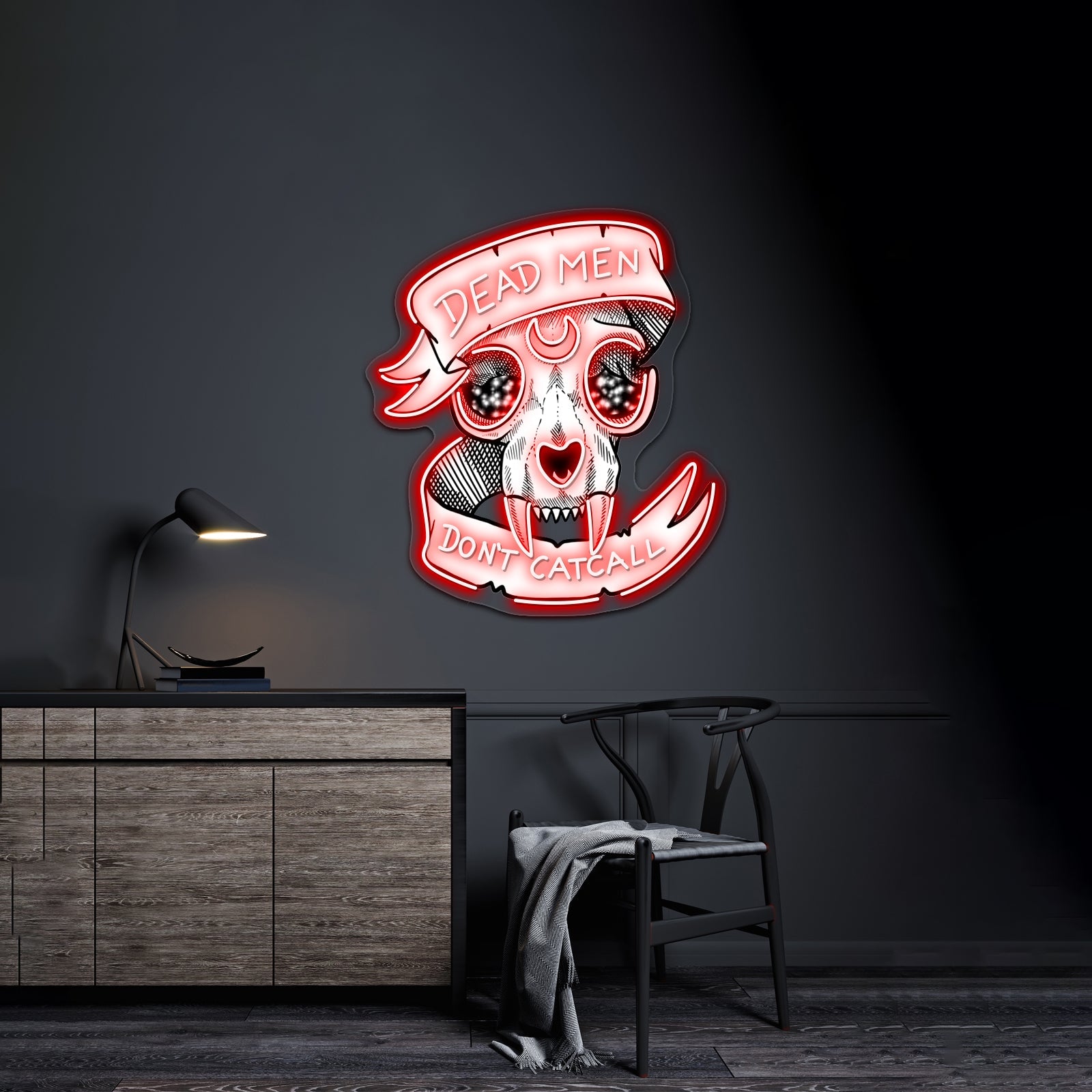 Dead Men Dont Catcall Artwork Affordable Custom Neon Signs - Shineneon