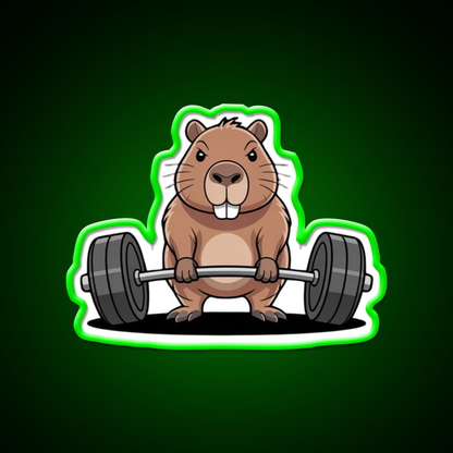 Deadlift Capybara Funny Fitness Capy Lover Gym Fitness Led Neon Sign Rgb Color - LED neon sign view 8