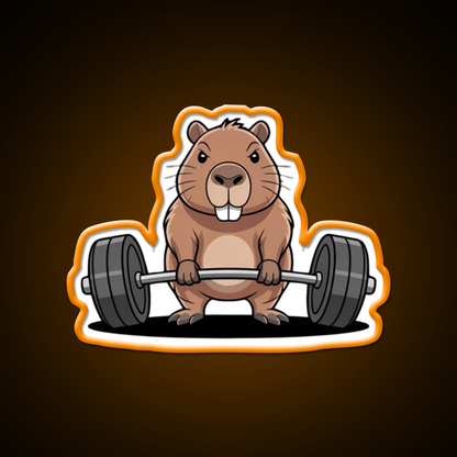 Deadlift Capybara Funny Fitness Capy Lover Gym Fitness Led Neon Sign Rgb Color - LED neon sign view 6