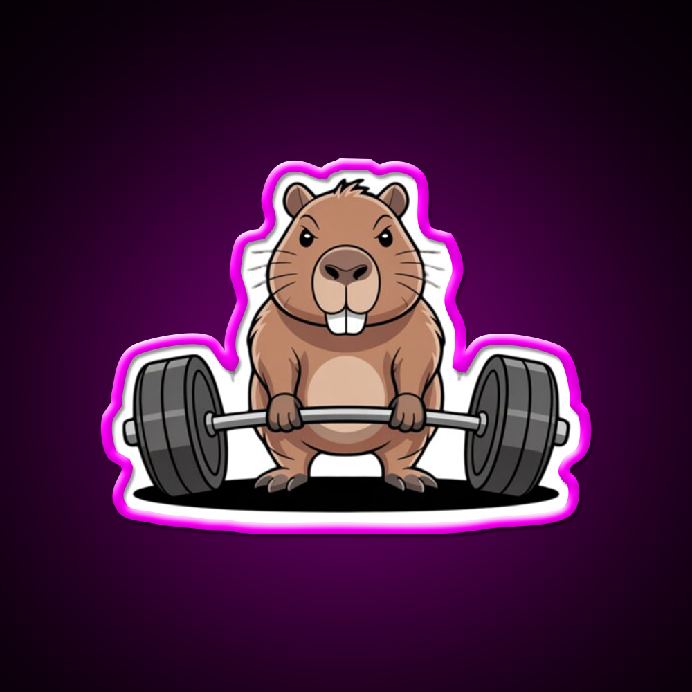 Deadlift Capybara Funny Fitness Capy Lover Gym Fitness Led Neon Sign Rgb Color