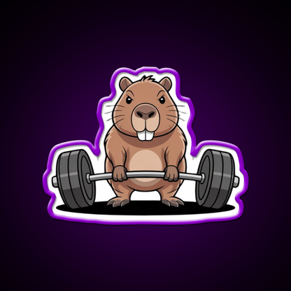 Deadlift Capybara Funny Fitness Capy Lover Gym Fitness Led Neon Sign Rgb Color - LED neon sign view 9