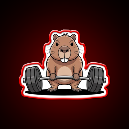 Deadlift Capybara Funny Fitness Capy Lover Gym Fitness Led Neon Sign Rgb Color - LED neon sign view 10