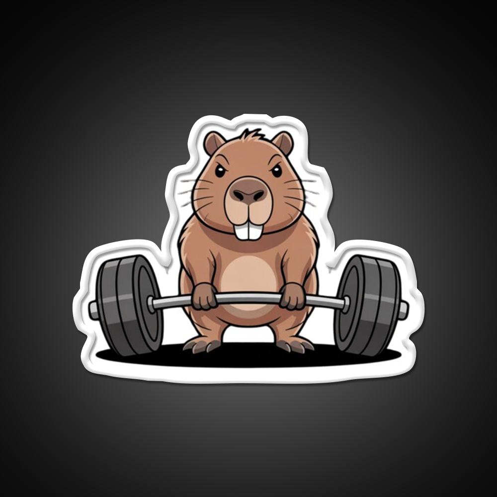 Deadlift Capybara Funny Fitness Capy Lover Gym Fitness Led Neon Sign Rgb Color - LED neon sign view 11