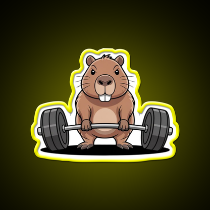 Deadlift Capybara Funny Fitness Capy Lover Gym Fitness Led Neon Sign Rgb Color - LED neon sign view 7