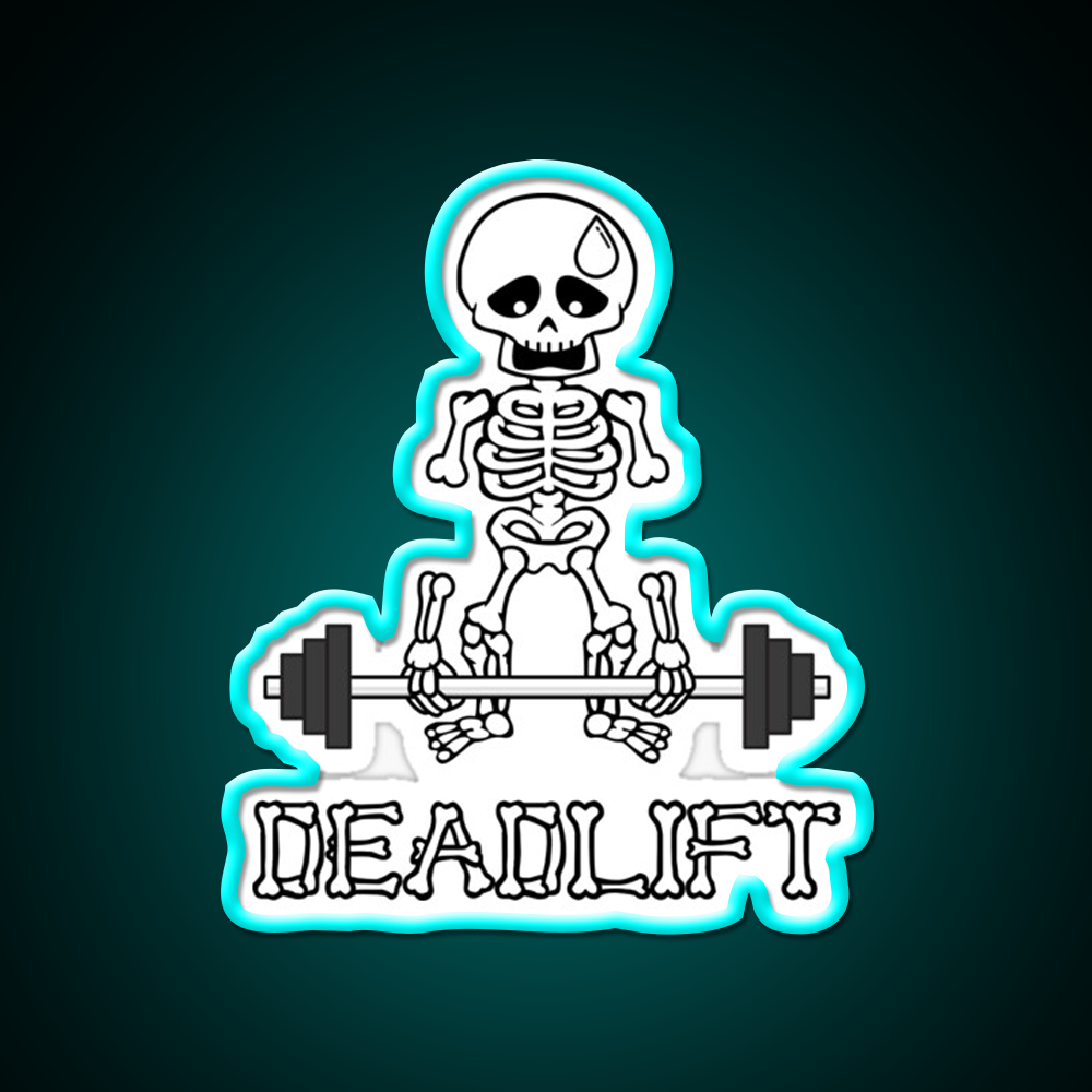 Deadlift Gym Skeleton Gym Fitness Led Neon Sign Rgb Color