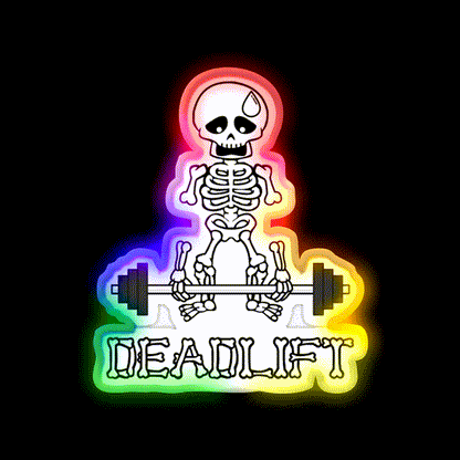 Deadlift Gym Skeleton Gym Fitness Led Neon Sign Rgb Color