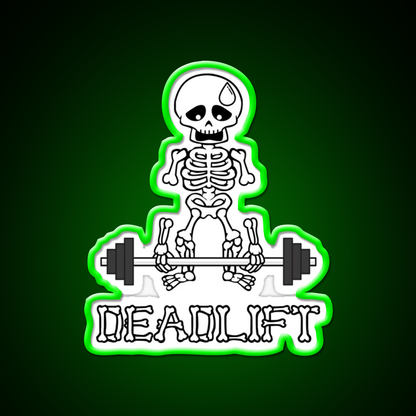 Deadlift Gym Skeleton Gym Fitness Led Neon Sign Rgb Color