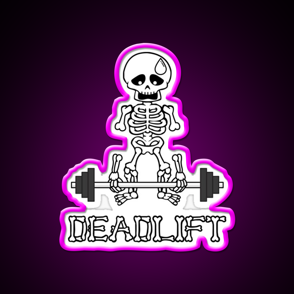 Deadlift Gym Skeleton Gym Fitness Led Neon Sign Rgb Color