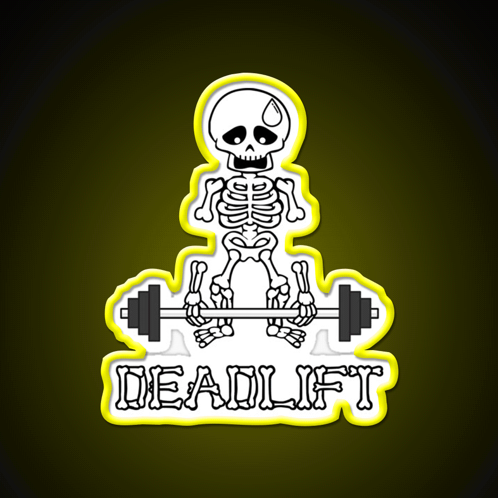 Deadlift Gym Skeleton Gym Fitness Led Neon Sign Rgb Color