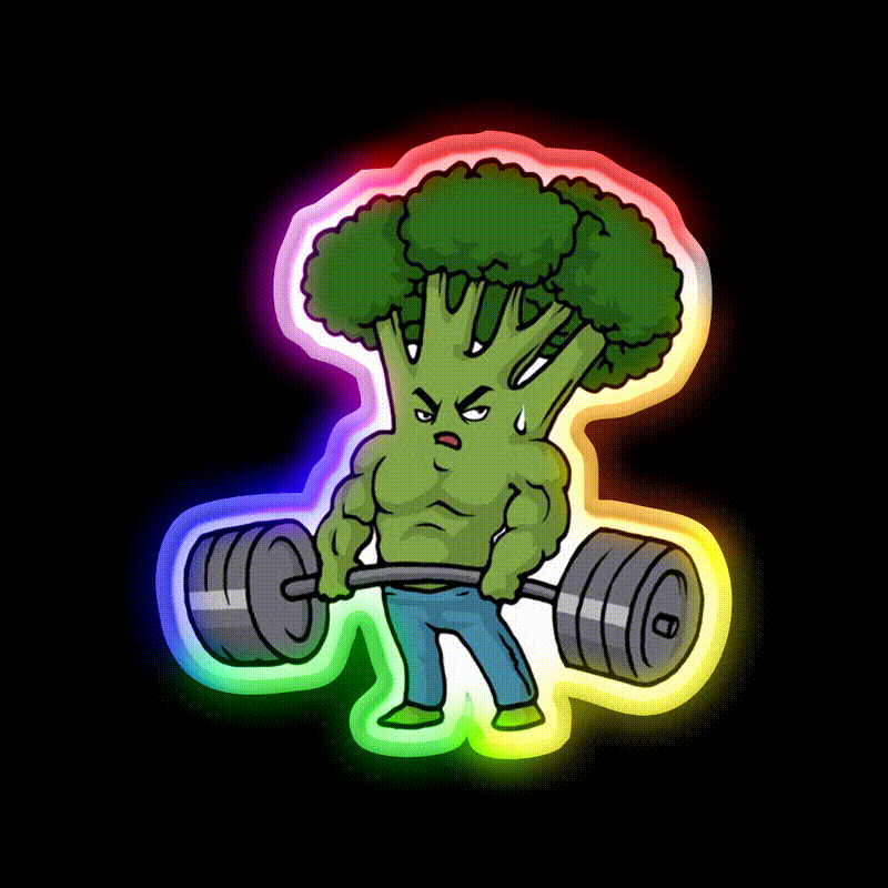 Deadlift T Broccoli Motivation Bodybuilding Gym Fitness Led Neon Sign Rgb Color