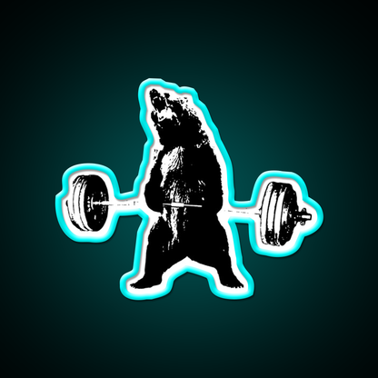 Deadlifting Bear Gym Fitness Led Neon Sign Rgb Color