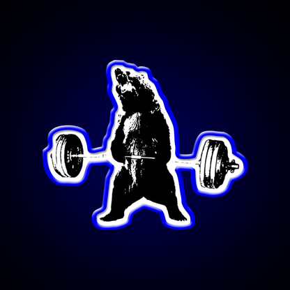 Deadlifting Bear Gym Fitness Led Neon Sign Rgb Color