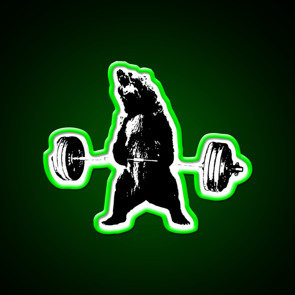 Deadlifting Bear Gym Fitness Led Neon Sign Rgb Color