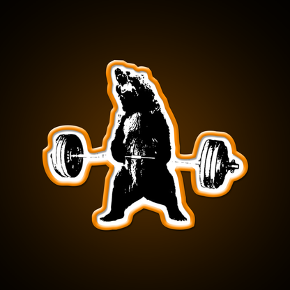Deadlifting Bear Gym Fitness Led Neon Sign Rgb Color