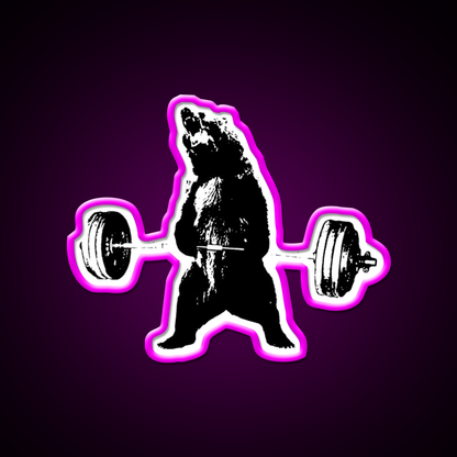 Deadlifting Bear Gym Fitness Led Neon Sign Rgb Color