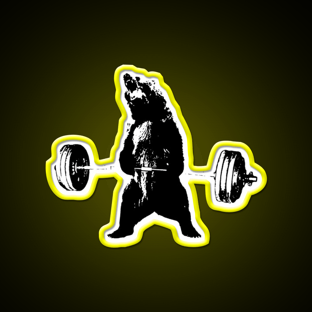 Deadlifting Bear Gym Fitness Led Neon Sign Rgb Color
