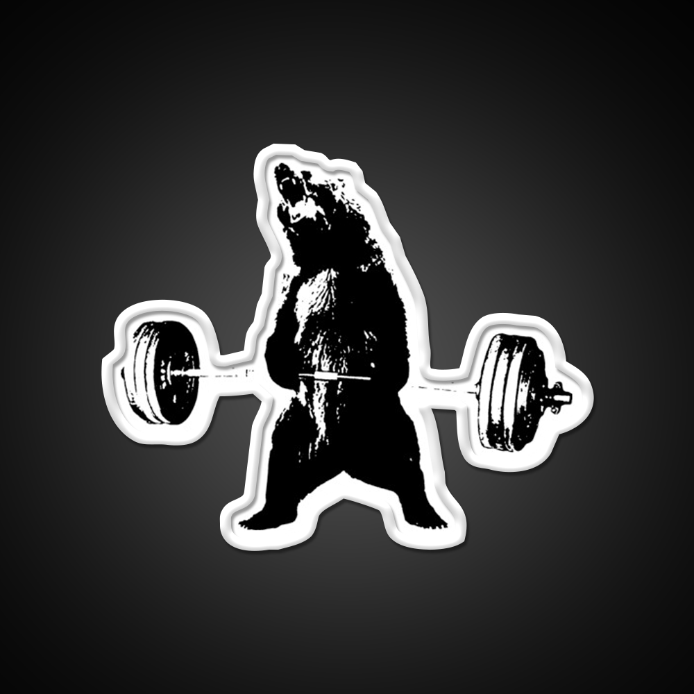 Deadlifting Bear Gym Fitness Led Neon Sign Rgb Color