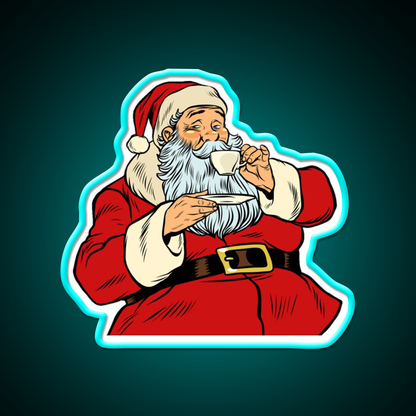 Dear Santa Just Bring Coffee Cafe Led Neon Sign Espresso Bar Art Rgb Color