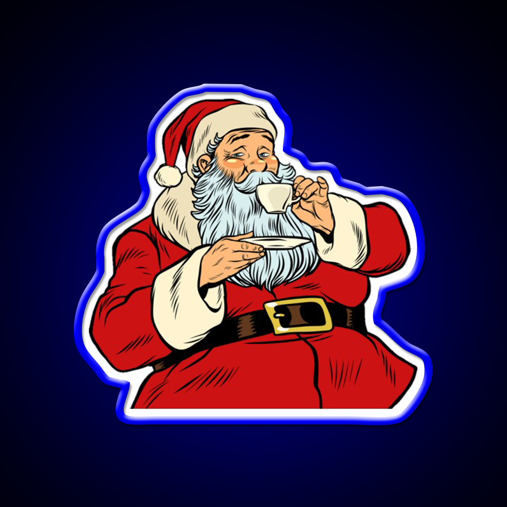 Dear Santa Just Bring Coffee Cafe Led Neon Sign Espresso Bar Art Rgb Color