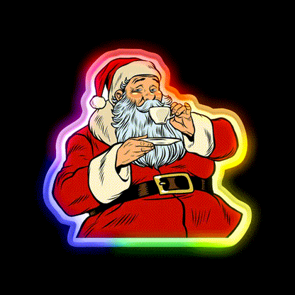 Dear Santa Just Bring Coffee Cafe Led Neon Sign Espresso Bar Art Rgb Color