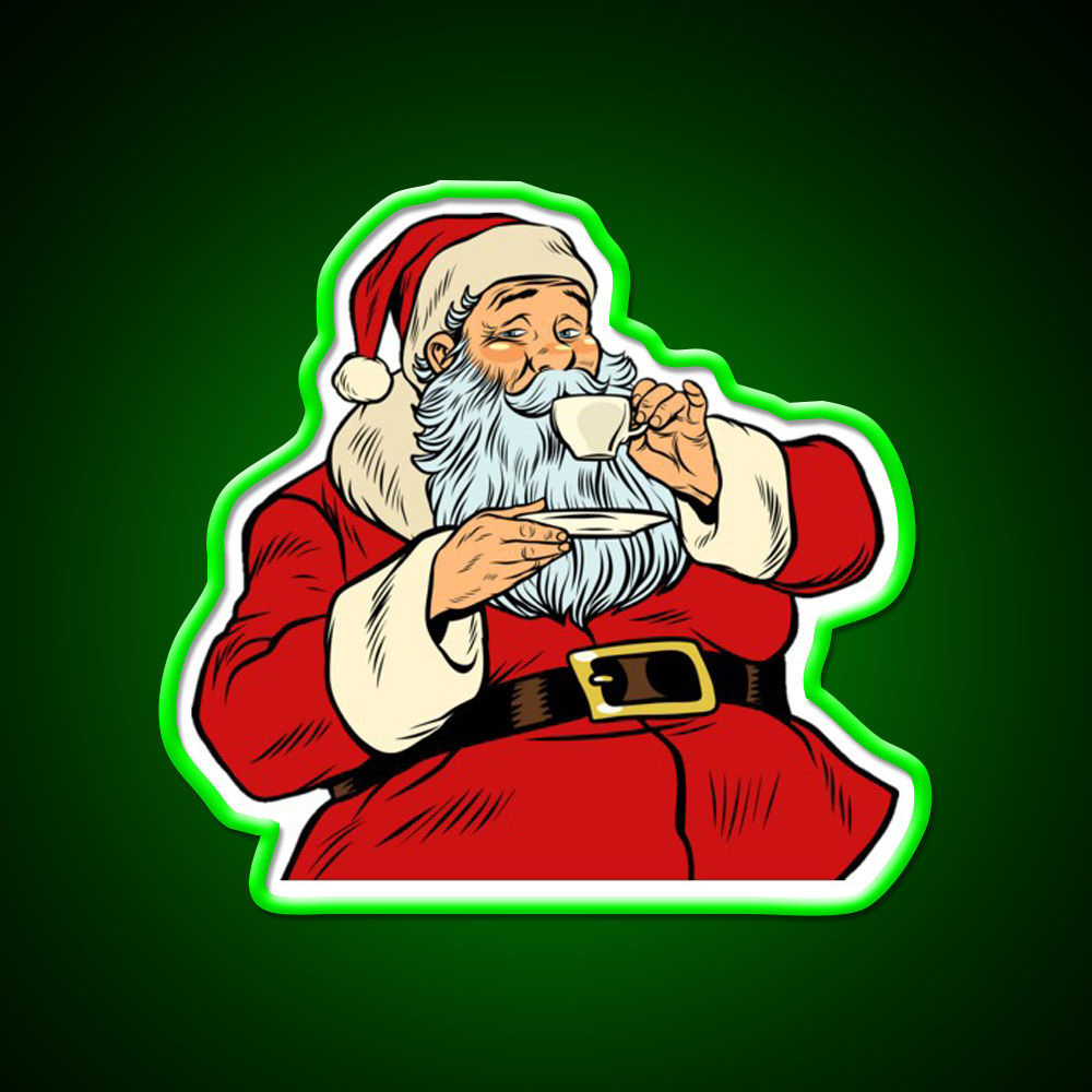 Dear Santa Just Bring Coffee Cafe Led Neon Sign Espresso Bar Art Rgb Color