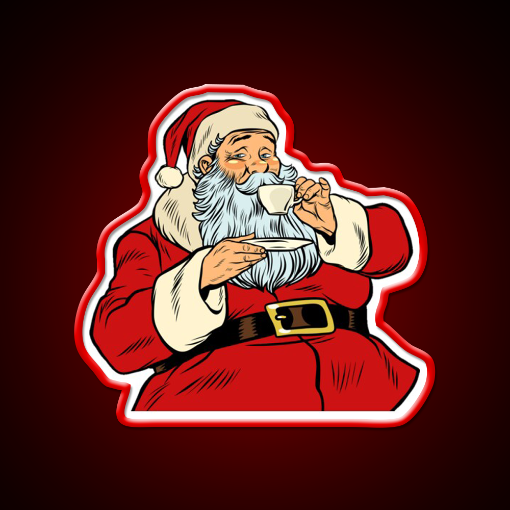 Dear Santa Just Bring Coffee Cafe Led Neon Sign Espresso Bar Art Rgb Color