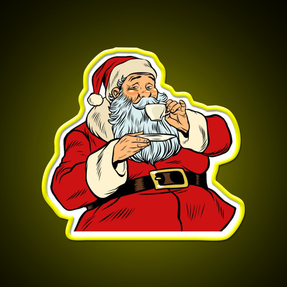 Dear Santa Just Bring Coffee Cafe Led Neon Sign Espresso Bar Art Rgb Color