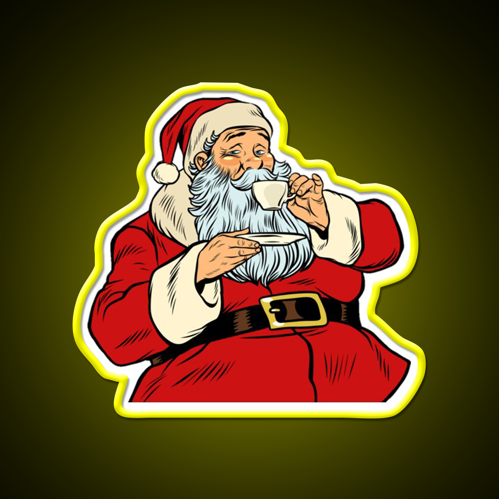 Dear Santa Just Bring Coffee Cafe Led Neon Sign Espresso Bar Art Rgb Color