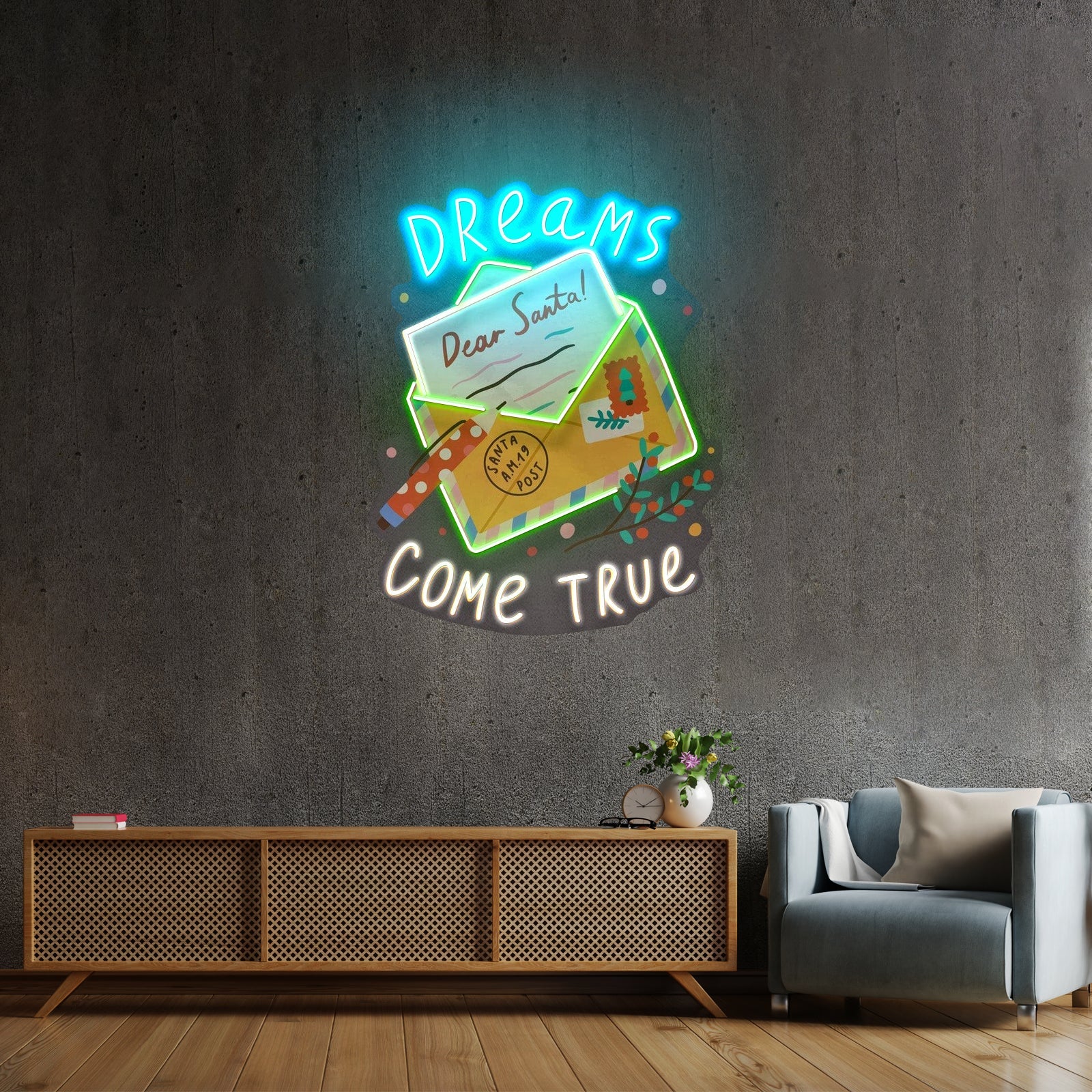 Dear Santa Letter Christmas Led Neon Signs - Shineneon