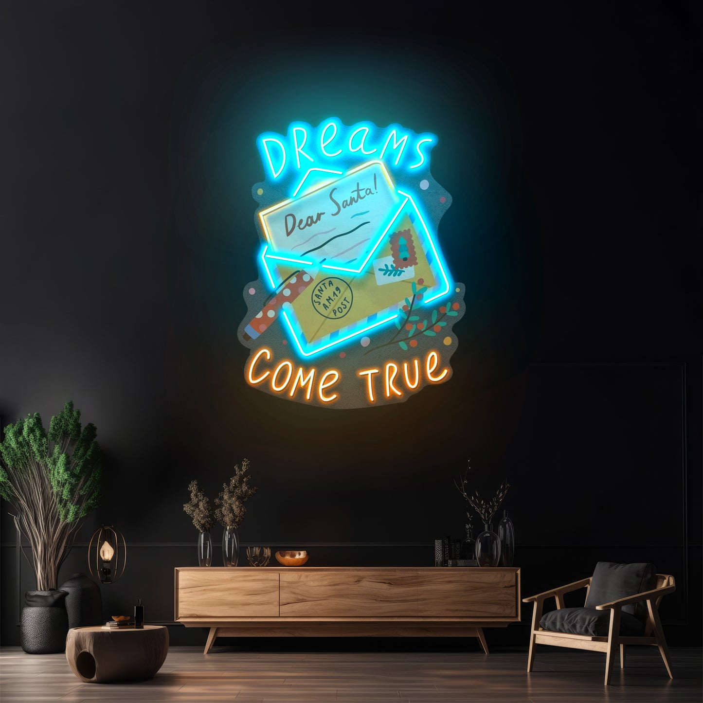 Dear Santa Letter Christmas Led Neon Signs