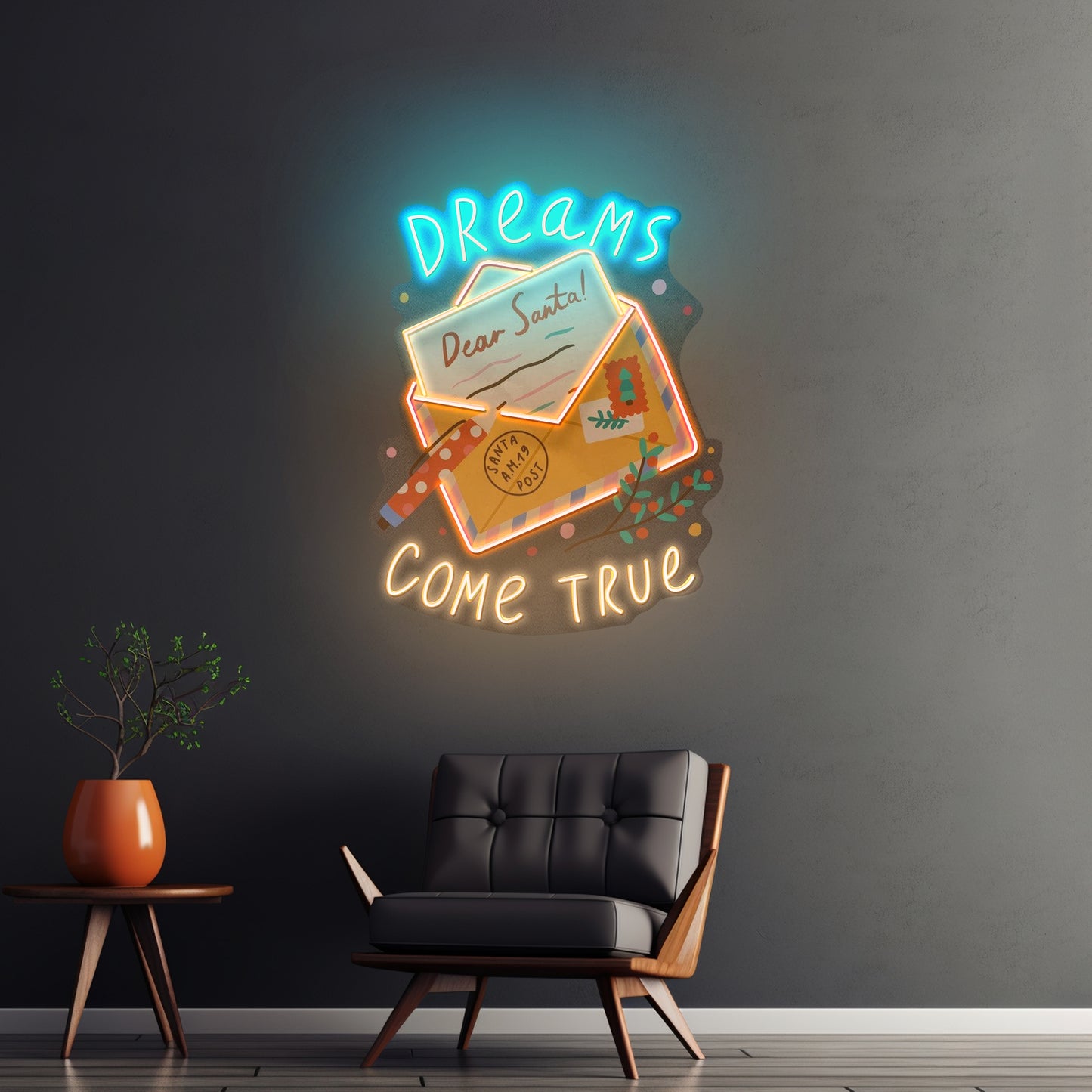 Dear Santa Letter Christmas Led Neon Signs