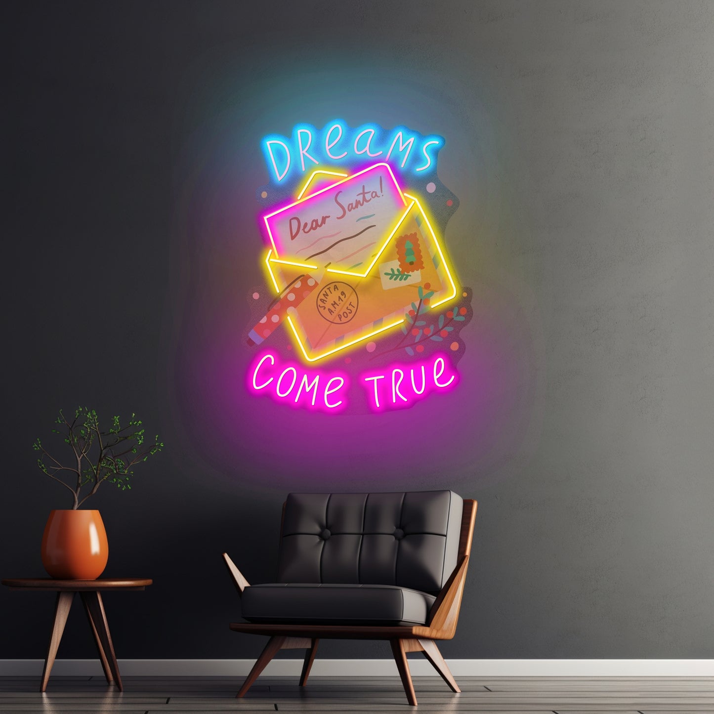 Dear Santa Letter Christmas Led Neon Signs